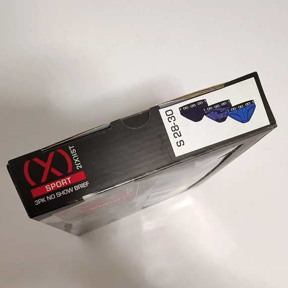 2xist Sport No Show Briefs 3-Pack - Navy Blue and Blue Size 28-30 - Picture 2 of 9